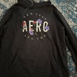 Aeropostale Dark Gray Hoodie with Floral Accents